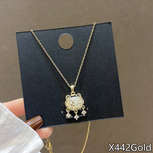 Load image into Gallery viewer, Fasion Women Vintage Titanium Steel Necklace Pearl Pendant Clavicle Chain Jewelry Accessories Gift
