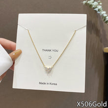 Load image into Gallery viewer, Fasion Women Vintage Titanium Steel Necklace Pearl Pendant Clavicle Chain Jewelry Accessories Gift
