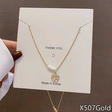 Load image into Gallery viewer, Fasion Women Vintage Titanium Steel Necklace Pearl Pendant Clavicle Chain Jewelry Accessories Gift
