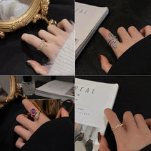 Load image into Gallery viewer, Fashion Diamond Ring Opening Adjust Simple Hollow Geometric Rings Women Jewelry Gift
