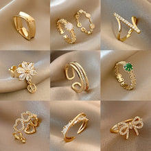 Load image into Gallery viewer, Fashion Diamond Ring Opening Adjust Simple Hollow Geometric Rings Women Jewelry Gift
