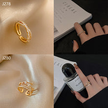 Load image into Gallery viewer, Fashion Diamond Ring Opening Adjust Simple Hollow Geometric Rings Women Jewelry Gift
