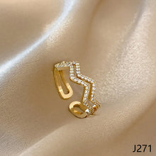 Load image into Gallery viewer, Fashion Diamond Ring Opening Adjust Simple Hollow Geometric Rings Women Jewelry Gift
