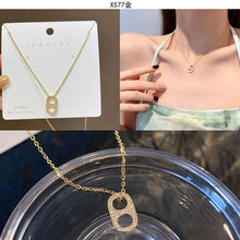 Load image into Gallery viewer, Fashion Titanium Steel Necklace Pendant Clavicle Chain Geometric Necklace Diamond Necklace Women Jewelry Gift
