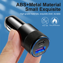 Load image into Gallery viewer, 3.1A 15W USB+PD Metal Car Charger Aluminum Alloy Car Charger Mobile Phone Car Charger

