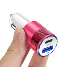 Load image into Gallery viewer, 3.1A 15W USB+PD Metal Car Charger Aluminum Alloy Car Charger Mobile Phone Car Charger
