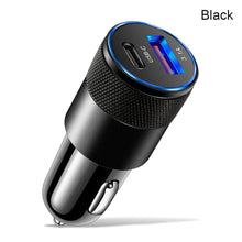 Load image into Gallery viewer, 3.1A 15W USB+PD Metal Car Charger Aluminum Alloy Car Charger Mobile Phone Car Charger
