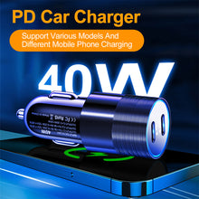 Load image into Gallery viewer, Dual PD Dual PD Metal Cannon Fast Charging Car Charger Flash Charging Car Charger PD+PD Dual Fast Charging
