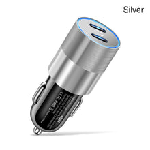 Load image into Gallery viewer, Dual PD Dual PD Metal Cannon Fast Charging Car Charger Flash Charging Car Charger PD+PD Dual Fast Charging
