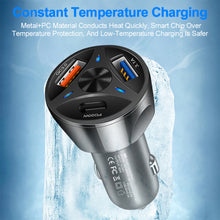 Load image into Gallery viewer, Three-port Qc3.0 Usb+type-c Fast Charging Car Charging Flash Charging Multi-port Car Fast Charging Head Cigarette Lighter
