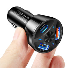Load image into Gallery viewer, Three-port Qc3.0 Usb+type-c Fast Charging Car Charging Flash Charging Multi-port Car Fast Charging Head Cigarette Lighter
