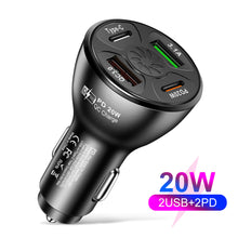 Load image into Gallery viewer, Four Port Car Charger PD QC3.0 3.1A 2USB Type-c Fast Car Charger Car Charger
