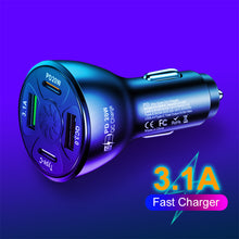 Load image into Gallery viewer, Four Port Car Charger PD QC3.0 3.1A 2USB Type-c Fast Car Charger Car Charger
