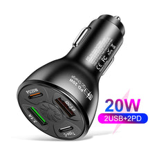 Load image into Gallery viewer, Four Port Car Charger PD QC3.0 3.1A 2USB Type-c Fast Car Charger Car Charger
