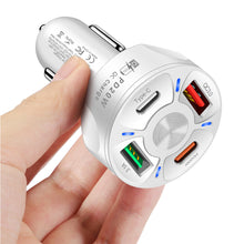 Load image into Gallery viewer, PD +Type-c Car Charger QC3.0 USB 3.1A Fast Charge Car Charger Car Charger One for Four Multi-Port Car Charger
