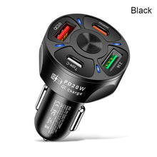 Load image into Gallery viewer, PD +Type-c Car Charger QC3.0 USB 3.1A Fast Charge Car Charger Car Charger One for Four Multi-Port Car Charger
