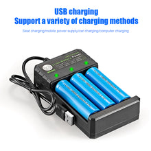 Load image into Gallery viewer, 18650 Lithium Battery Charger 3 Slots Usb Charging Stand 3 Sections Li-ion Amplifier 3.7v4.2v Independent Charging
