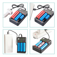 Load image into Gallery viewer, 18650 Lithium Battery Charger 3 Slots Usb Charging Stand 3 Sections Li-ion Amplifier 3.7v4.2v Independent Charging
