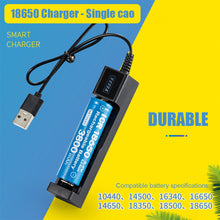 Load image into Gallery viewer, 18650 Charger Single Slot USB Small Fan Flashlight Lithium Battery Charging
