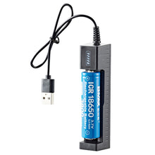Load image into Gallery viewer, 18650 Charger Single Slot USB Small Fan Flashlight Lithium Battery Charging
