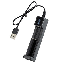 Load image into Gallery viewer, 18650 Charger Single Slot USB Small Fan Flashlight Lithium Battery Charging
