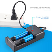 Load image into Gallery viewer, 18650 Charger Double Slot 3.7v Lithium Battery Lighting Lamp Miner's Lamp 2 Battery Charging 220v Flat Plug Direct Charging
