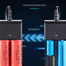 Load image into Gallery viewer, 18650 Charger Double Slot 3.7v Lithium Battery Lighting Lamp Miner's Lamp 2 Battery Charging 220v Flat Plug Direct Charging
