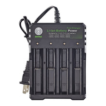 Load image into Gallery viewer, 18650 Lithium Battery AC Charger 4-slot Loudspeaker Locator 3.7V 4.2V AC Direct Charge
