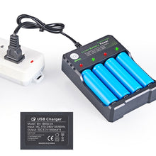 Load image into Gallery viewer, 18650 Lithium Battery AC Charger 4-slot Loudspeaker Locator 3.7V 4.2V AC Direct Charge

