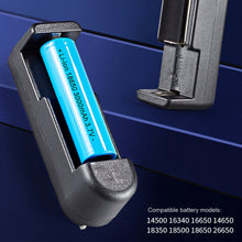 Load image into Gallery viewer, 18650 Charger Single Slot 220v In-line Power Supply Strong Light Flashlight Lighting 3.7v Lithium Battery Single Charge
