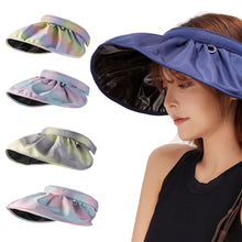 Load image into Gallery viewer, Summer Sunshade Hat UV Protection Dual Use Hair Hoop Sun Hat for Women Outdoor Beach Soft Foldable Wide Brim Bucket Caps
