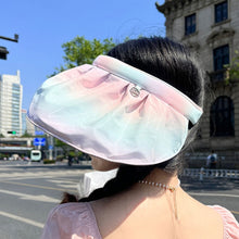 Load image into Gallery viewer, Summer Sunshade Hat UV Protection Dual Use Hair Hoop Sun Hat for Women Outdoor Beach Soft Foldable Wide Brim Bucket Caps
