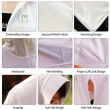 Load image into Gallery viewer, Summer Women Thin Sunscreen Coat Shirt UV Proof Quick Dry Thin UPF50+ Ice Silk Outwear Hooded Cycling Driving Beach Clothes
