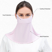 Load image into Gallery viewer, Summer Men Women Sunscreen Face Mask Ice Silk Opening Design UV Protection Face Shield Reusable Cycling Sports Masks UPF 40+
