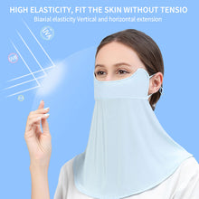Load image into Gallery viewer, Summer Men Women Sunscreen Face Mask Ice Silk Opening Design UV Protection Face Shield Reusable Cycling Sports Masks UPF 40+
