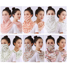 Load image into Gallery viewer, Sun Protection Chiffon Ear Hanger Cycling Accessories Half Face Mask Neck Cover Reusable Women Breathable Face Mask
