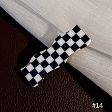 Load image into Gallery viewer, Women Retro Elegant Black White Checkerboard Geometric Acrylic Hairpins Side Hair Clips Barrettes Fashion Hair Accessories

