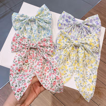 Load image into Gallery viewer, Polka Dot Floral Print Hair Clips Girls Daisy Bow Hairpin Pastoral Retro Style Barrettes Big Bowknot Hairpin Hair Accessories
