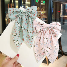 Load image into Gallery viewer, Polka Dot Floral Print Hair Clips Girls Daisy Bow Hairpin Pastoral Retro Style Barrettes Big Bowknot Hairpin Hair Accessories
