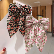 Load image into Gallery viewer, Polka Dot Floral Print Hair Clips Girls Daisy Bow Hairpin Pastoral Retro Style Barrettes Big Bowknot Hairpin Hair Accessories
