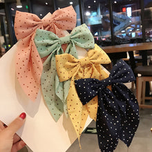 Load image into Gallery viewer, Polka Dot Floral Print Hair Clips Girls Daisy Bow Hairpin Pastoral Retro Style Barrettes Big Bowknot Hairpin Hair Accessories
