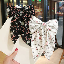 Load image into Gallery viewer, Polka Dot Floral Print Hair Clips Girls Daisy Bow Hairpin Pastoral Retro Style Barrettes Big Bowknot Hairpin Hair Accessories
