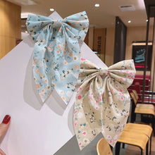 Load image into Gallery viewer, Polka Dot Floral Print Hair Clips Girls Daisy Bow Hairpin Pastoral Retro Style Barrettes Big Bowknot Hairpin Hair Accessories
