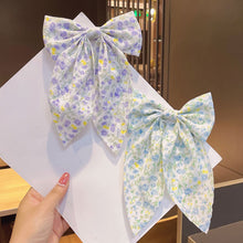 Load image into Gallery viewer, Polka Dot Floral Print Hair Clips Girls Daisy Bow Hairpin Pastoral Retro Style Barrettes Big Bowknot Hairpin Hair Accessories
