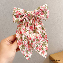 Load image into Gallery viewer, Polka Dot Floral Print Hair Clips Girls Daisy Bow Hairpin Pastoral Retro Style Barrettes Big Bowknot Hairpin Hair Accessories
