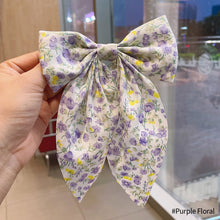 Load image into Gallery viewer, Polka Dot Floral Print Hair Clips Girls Daisy Bow Hairpin Pastoral Retro Style Barrettes Big Bowknot Hairpin Hair Accessories
