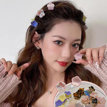 Load image into Gallery viewer, Acetate Flower Shape Small Catch Clip Color Hair Claw Bangs Clip Broken Hair Edge Clip Hairpin for Kids Hair Accessories
