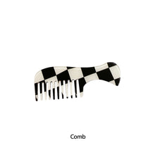 Load image into Gallery viewer, Chic Black And White Checkerboard Small Catch Clip Hair Clip Color Hair Claw Bangs Clip Broken Hair Edge Clip Hairpin
