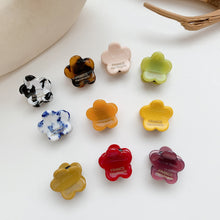 Load image into Gallery viewer, Chic Acetate Flower Shape Small Catch Clip Color Hair Claw Bangs Clip Broken Hair Edge Clip Hairpin
