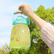 Load image into Gallery viewer, 1300ml Large Capacity Outdoor Sports Water Bottle With Straw Strap Random Sticker For Girls Children Portable Drinking Bottle Phone Bracket
